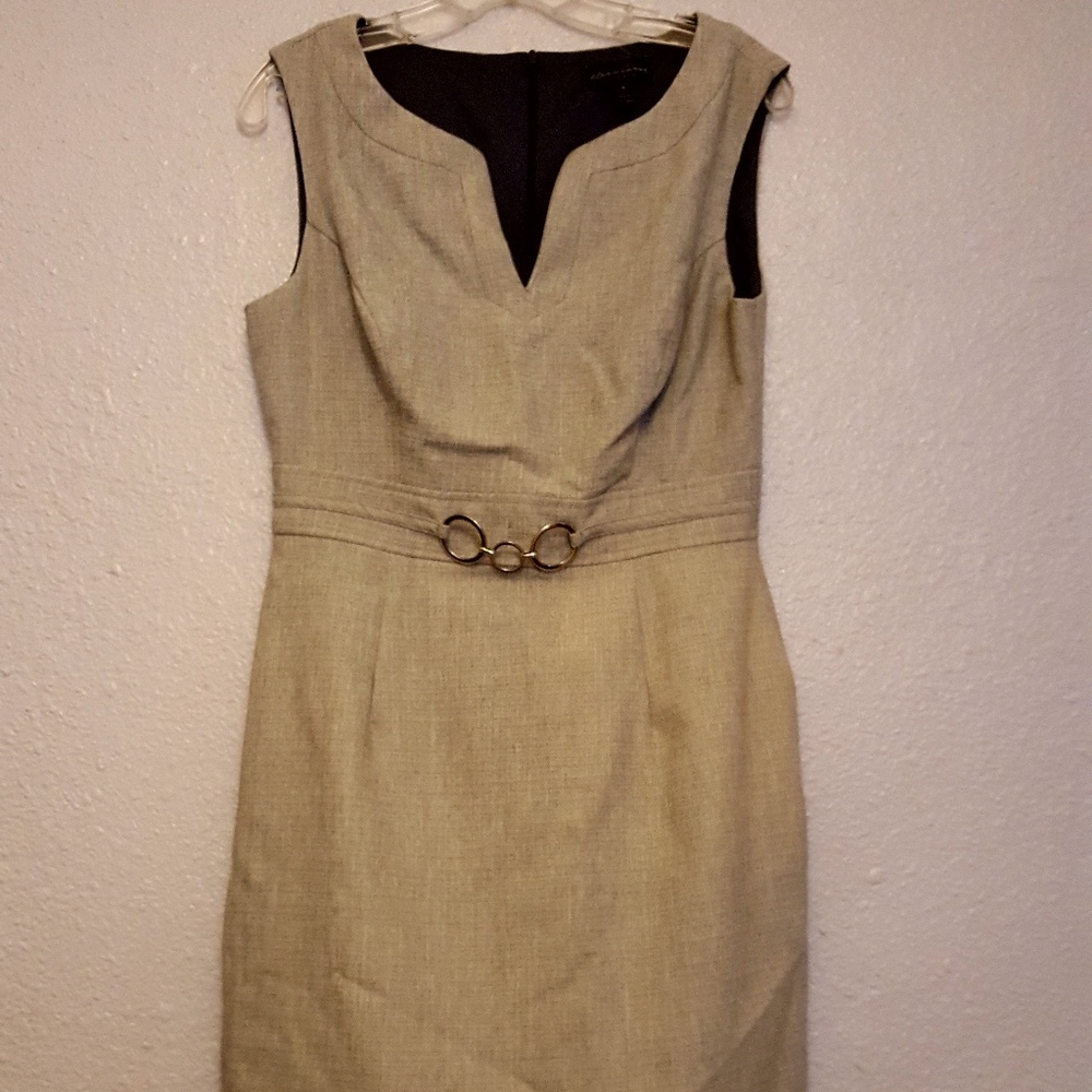 Grey sheath dress with silver detail